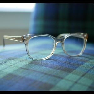 Warby Parker clear glasses frame